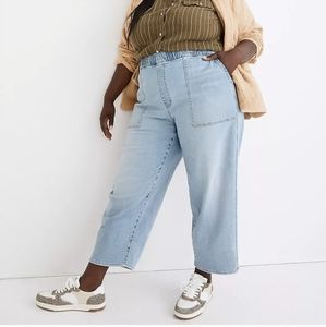 Madewell Plus Pull-On Relaxed Elastic Waist High Rise Denim Jeans Sz 2x Light